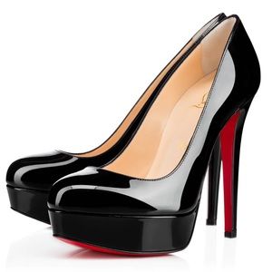 Christian Louboutin Bianca 140mm black patent leather calf heels, size 38